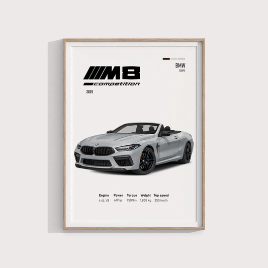Bmw M8 Poster 40x60cm Duvar Tablosu