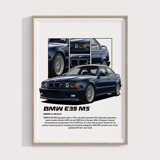 Bmw E39 M5 Poster 40x60cm Duvar Tablosu