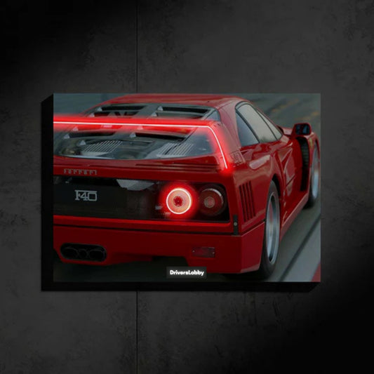 FERRARİ F40 Neon Araba Duvar Tablosu