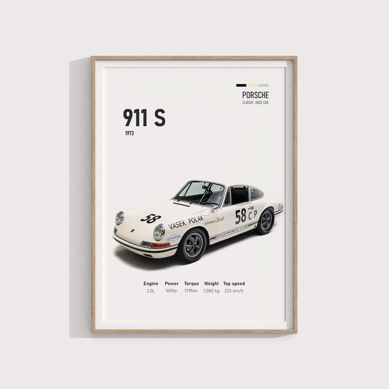911 S Araba Duvar Posteri Tablo – Otomobil Dekorasyon Ürünü